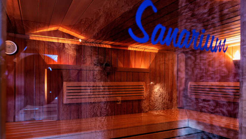 Blick in die Sauna.