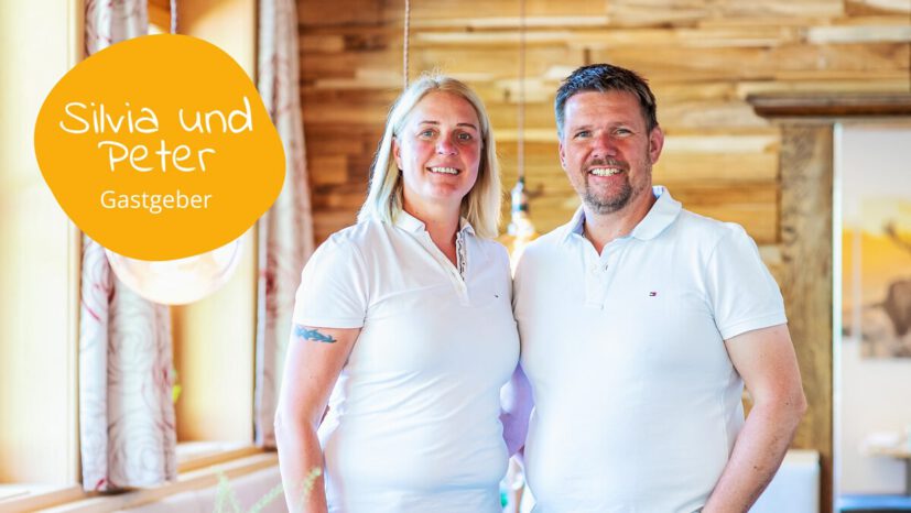 Silvia und Peter sind unsere Gastgeber im Hotel Sonnasita in Faschina.